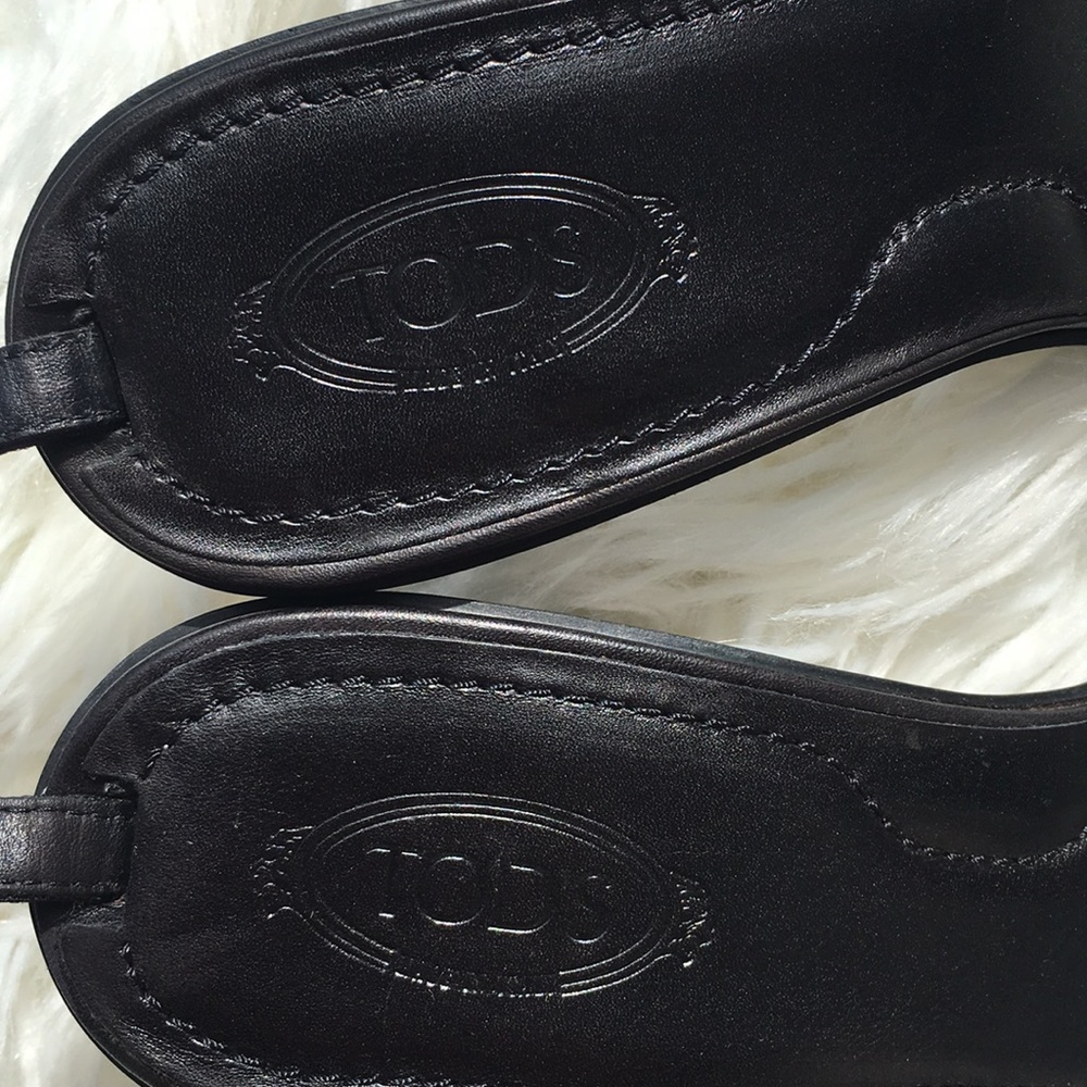 Tod’s Black Satin Ritz Ankle Strap Sandals Heels - Picture 6 of 16